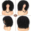 “Classic Afro Kinky Curly Wig with Bangs – 16″ Natural Black”